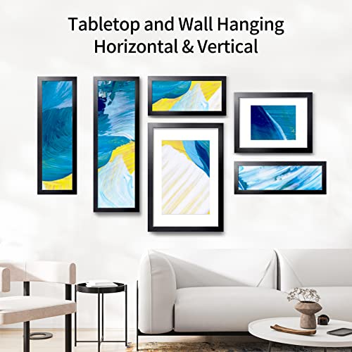 8x24 Black Wood Picture Frame for Wall Mounting Q14888
