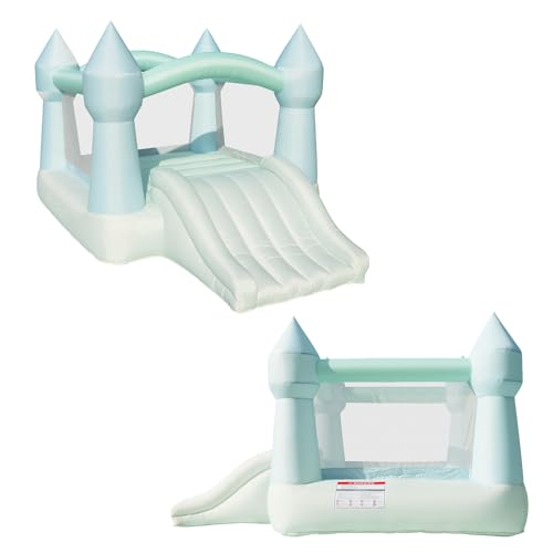 Bouncy Castle with Slide, Pastel Bounce House for Kids, Indoor and Outdoor Use B4436