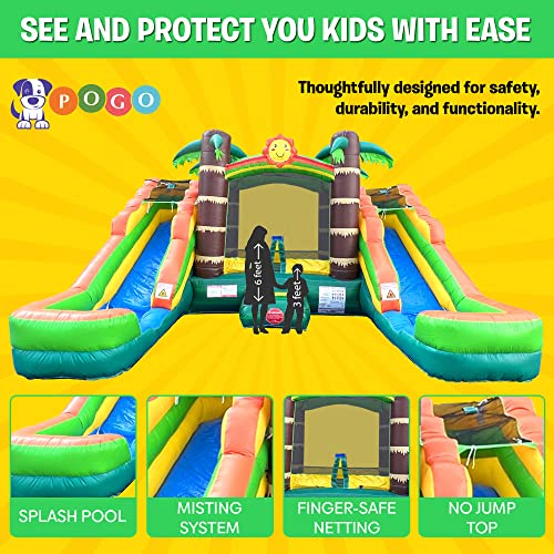 Inflatable Bounce House with Double Water Slides for Kids X3530