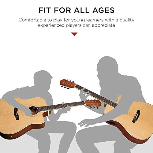 Acoustic Electric Guitar Starter Set 41in with Case, Strap, Picks W2509