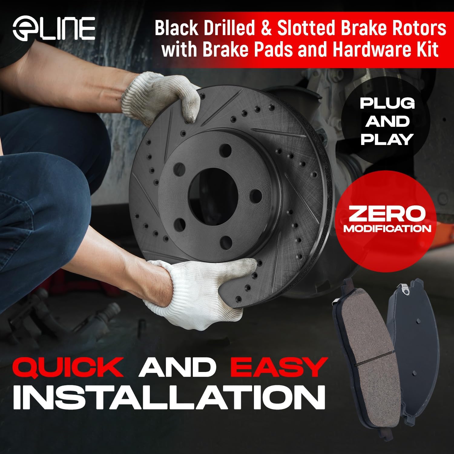 Brake Pads and Rotors Kit with Hardware for 2002-2004 Honda Odyssey R401