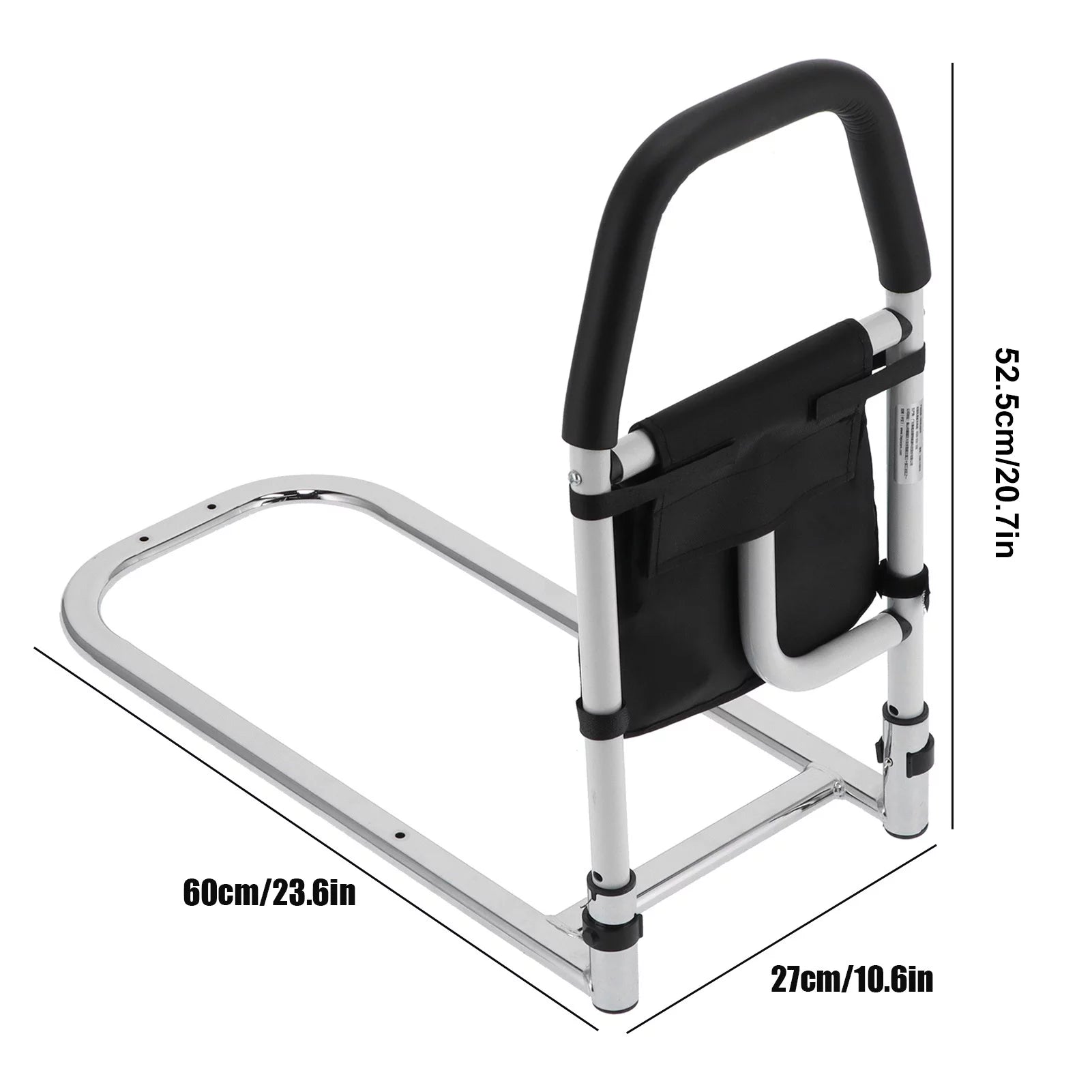 Bed Rail for Elderly Safety, Adjustable Bed Side Handrail with Storage Bag Y74964