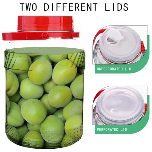 1 Gallon Glass Jar with Lids, 2 Pack Wide Mouth 128 oz Storage Container B110140