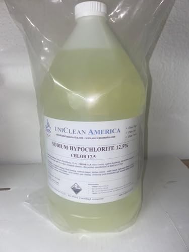 Sodium Hypochlorite 12.5% Chlorine Liquid Max Strength - Made in Texas USA for Water Treatment and Chlorine Swimming Pool additive (Size: 1 Gallon)