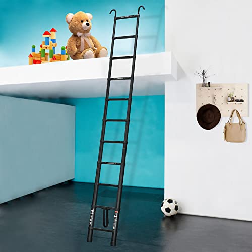20.5ft Aluminum Telescoping Ladder with Roof Hooks, Adjustable Height, 330lb Capacity W609167