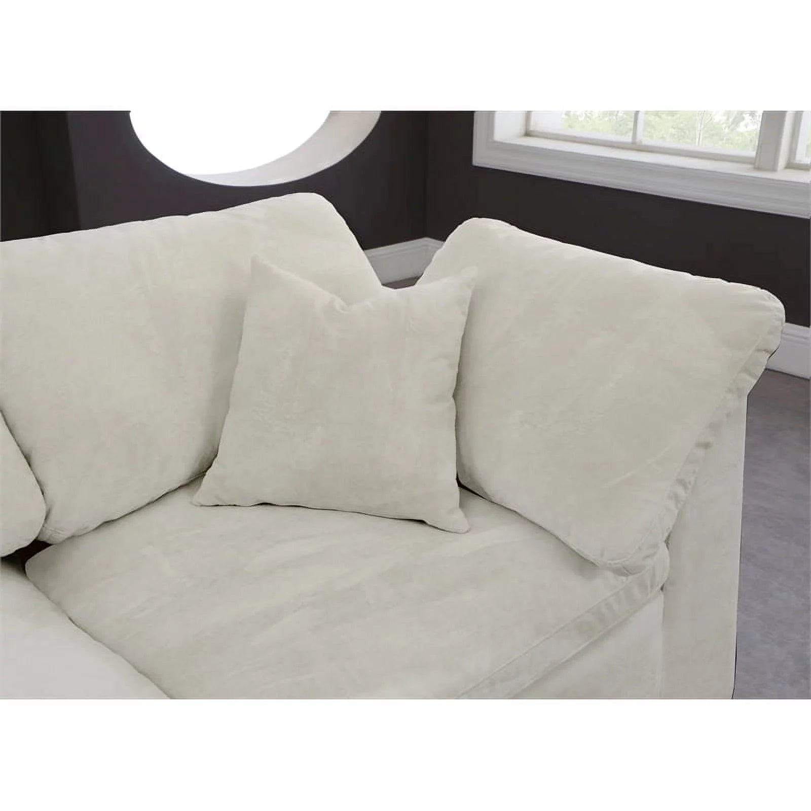 Contemporary Cream Velvet Modular Sectional Sofa N100415