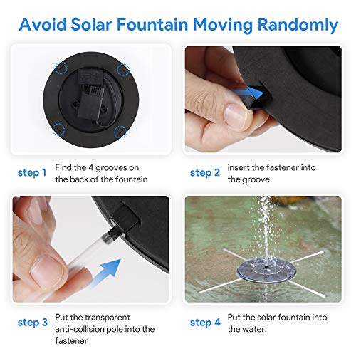 Solar Fountain, Floating Solar Water Pump for Bird Bath, Garden, Pond Z166