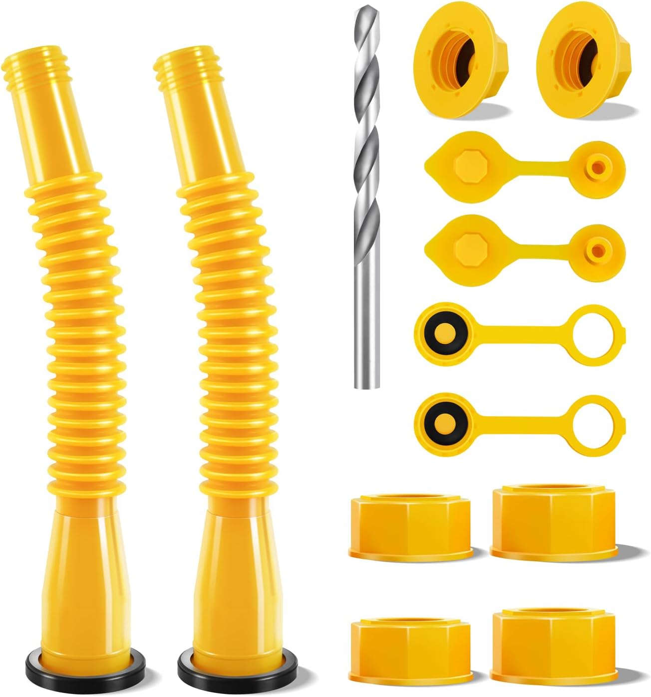 Gas Can Spout Replacement, Anti-Spill Gas Can Nozzle Replacement, 2-Kit Gas Can Spouts No Leaky, Upgraded Replacement Gas Can Spout with Flexible Nozzle, Gas Can Vent, Fit for Most 1/2/5/10 Gal Can