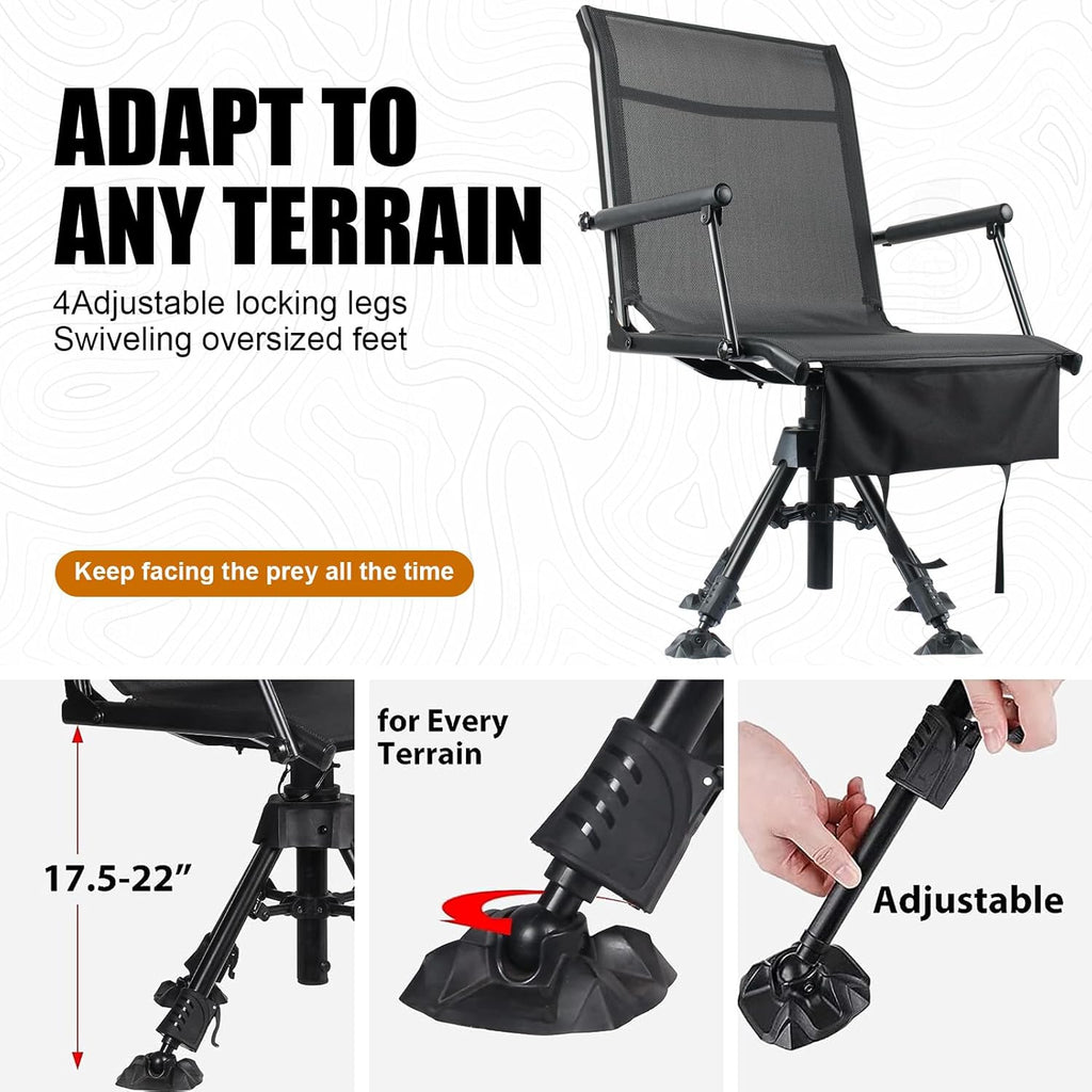 Folding Hunting Blind Chair with 360 Degree Swivel and Adjustable Height N9129