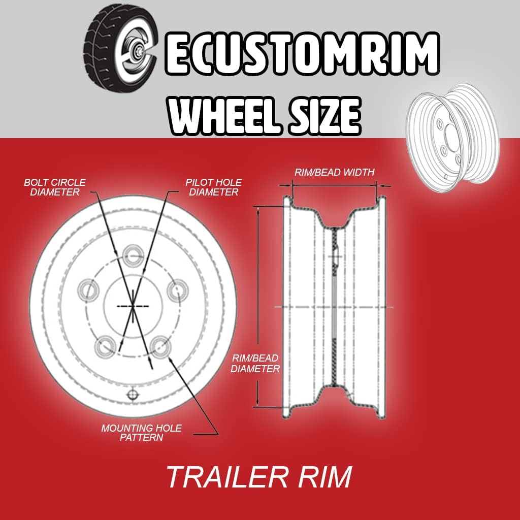Radial Trailer Tire on Rim ST225/75R15 6 Lug Galvanized Spoke V6962
