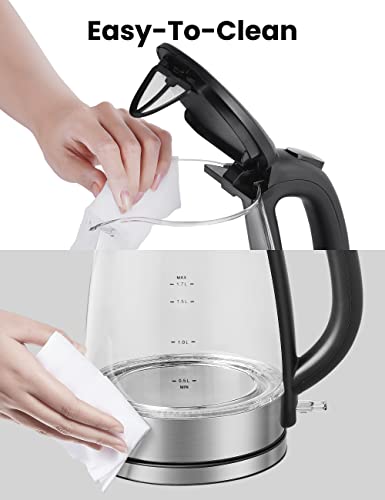 Stainless Steel Electric Kettle with Temperature Control, 1.7L I21874