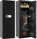Gun Safe for 6-8 Guns, Gun Safes for Home Rifle and Pistols Fireproof, Rifle Safes for Home with Easy Set up Combination & Spare Keys, Anti-theft Lock and Alarm, Adjustable Racks, Silent Mode