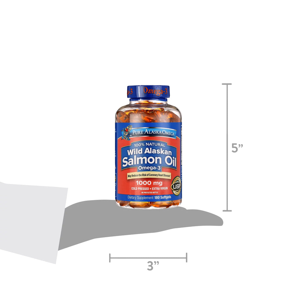 Wild Salmon Oil 1000 mg Softgels, 180 Count G62180