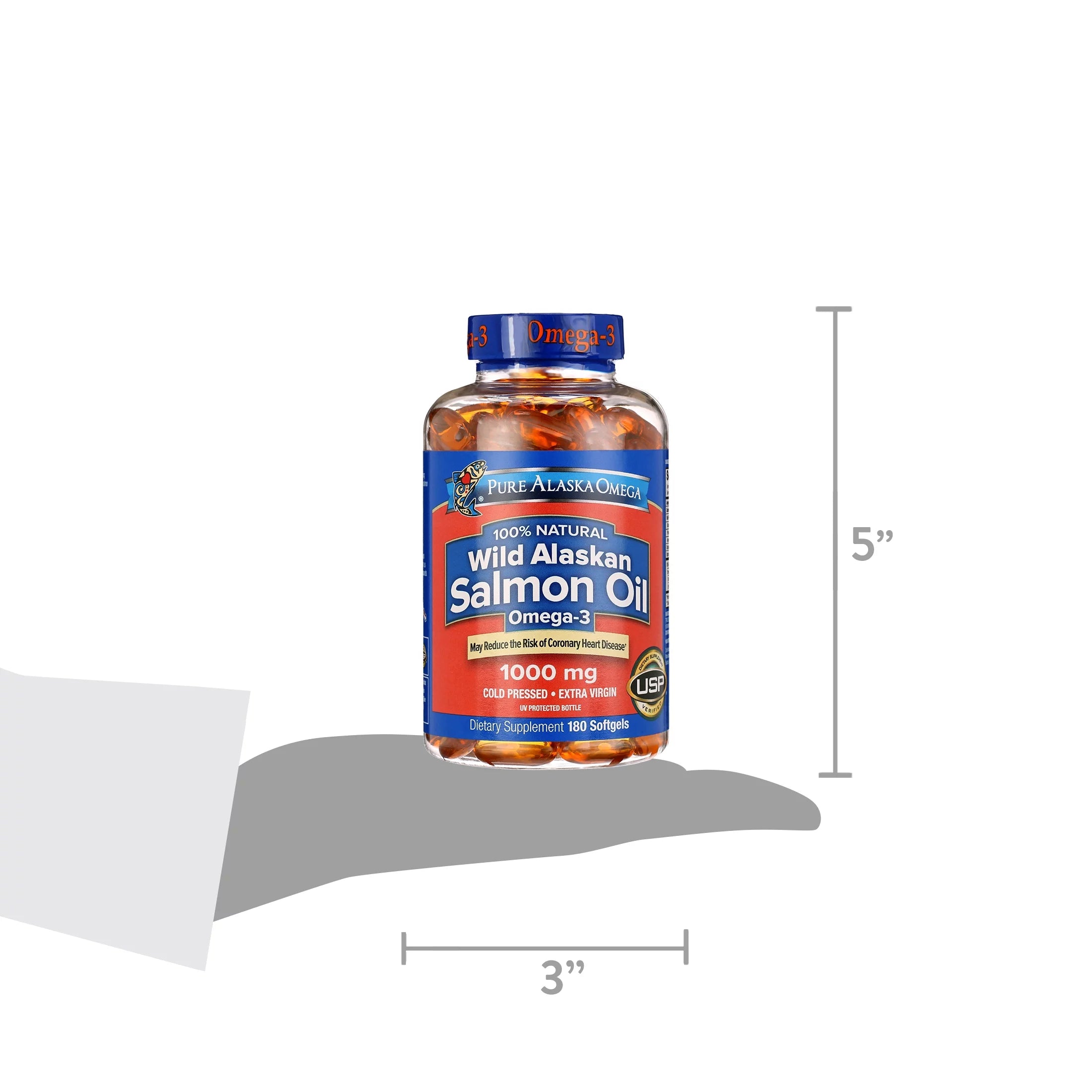 Wild Salmon Oil 1000 mg Softgels, 180 Count G62180