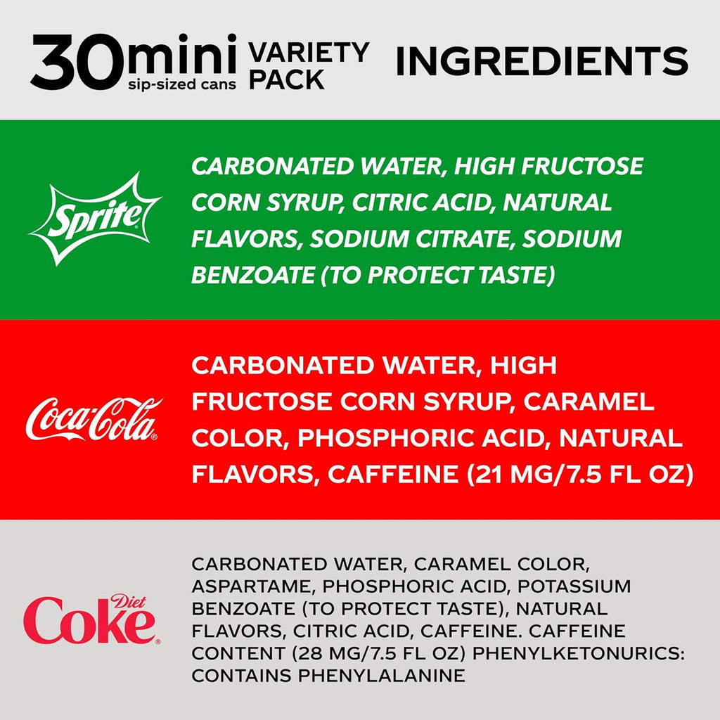 Mini Can Variety Pack, 7.5 Fl Oz, Pack of 30 V957799