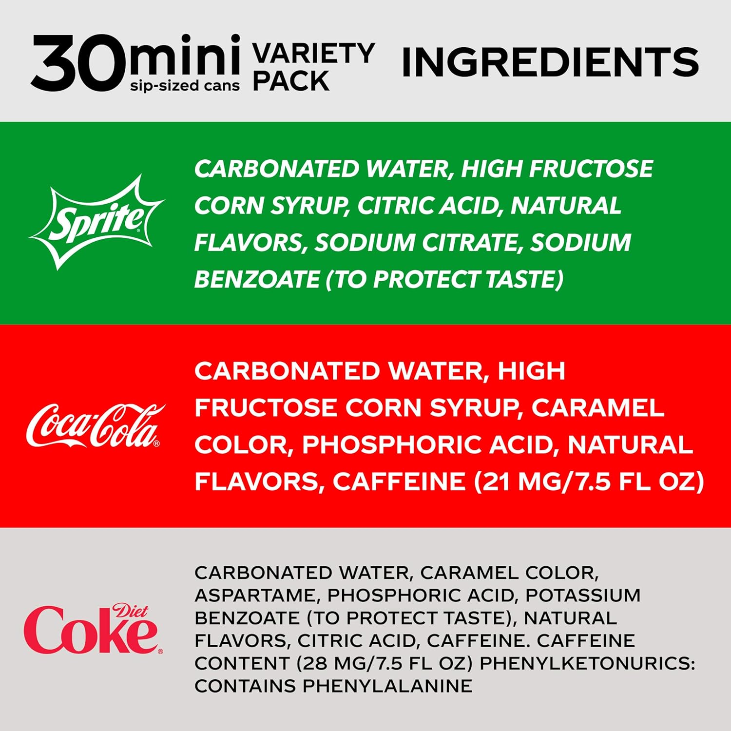 Mini Can Variety Pack, 7.5 Fl Oz, Pack of 30 V957799