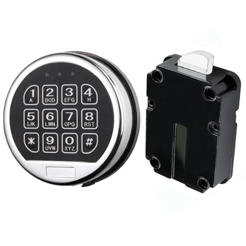 Gun Safe Lock Replacement Solenoid Lock Chrome Digital Keypad Electronic Safe Lock for Most Fireproof Gun Safe Box