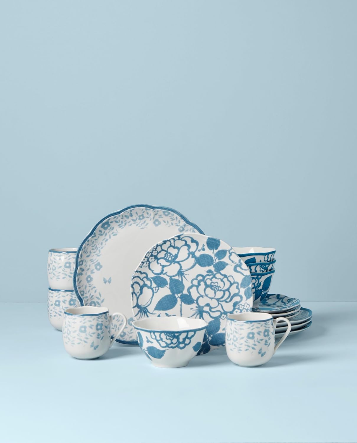 Butterfly Meadow 16-Piece Dinnerware Set, Cornflower W611580