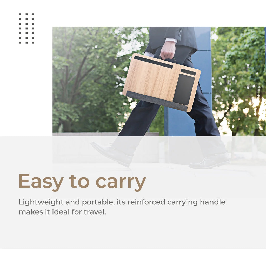 Lap Desk with Wrist Rest, Mouse Pad and Phone Holder for Bed Home Office A423