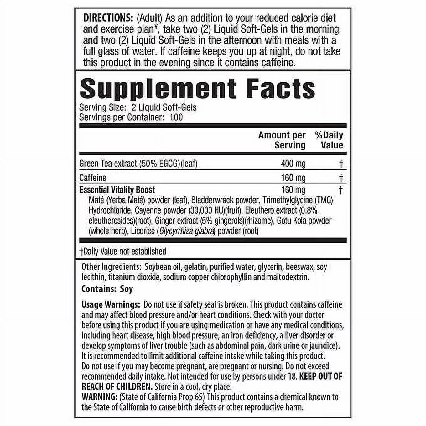 Green Tea Fat Burner, 200 Soft-Gels U81431