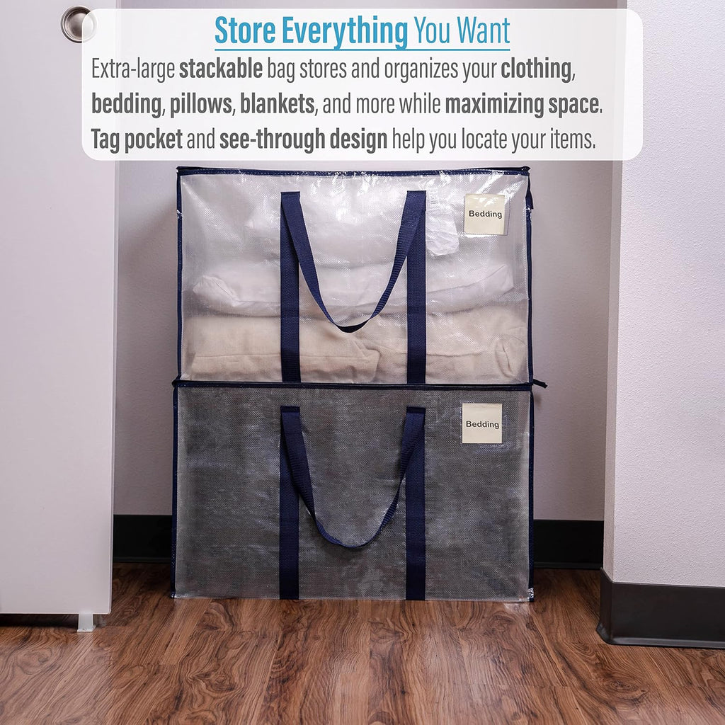 12 Pack Heavy-Duty Moving Bags with Backpack Straps and Label Pocket B7764
