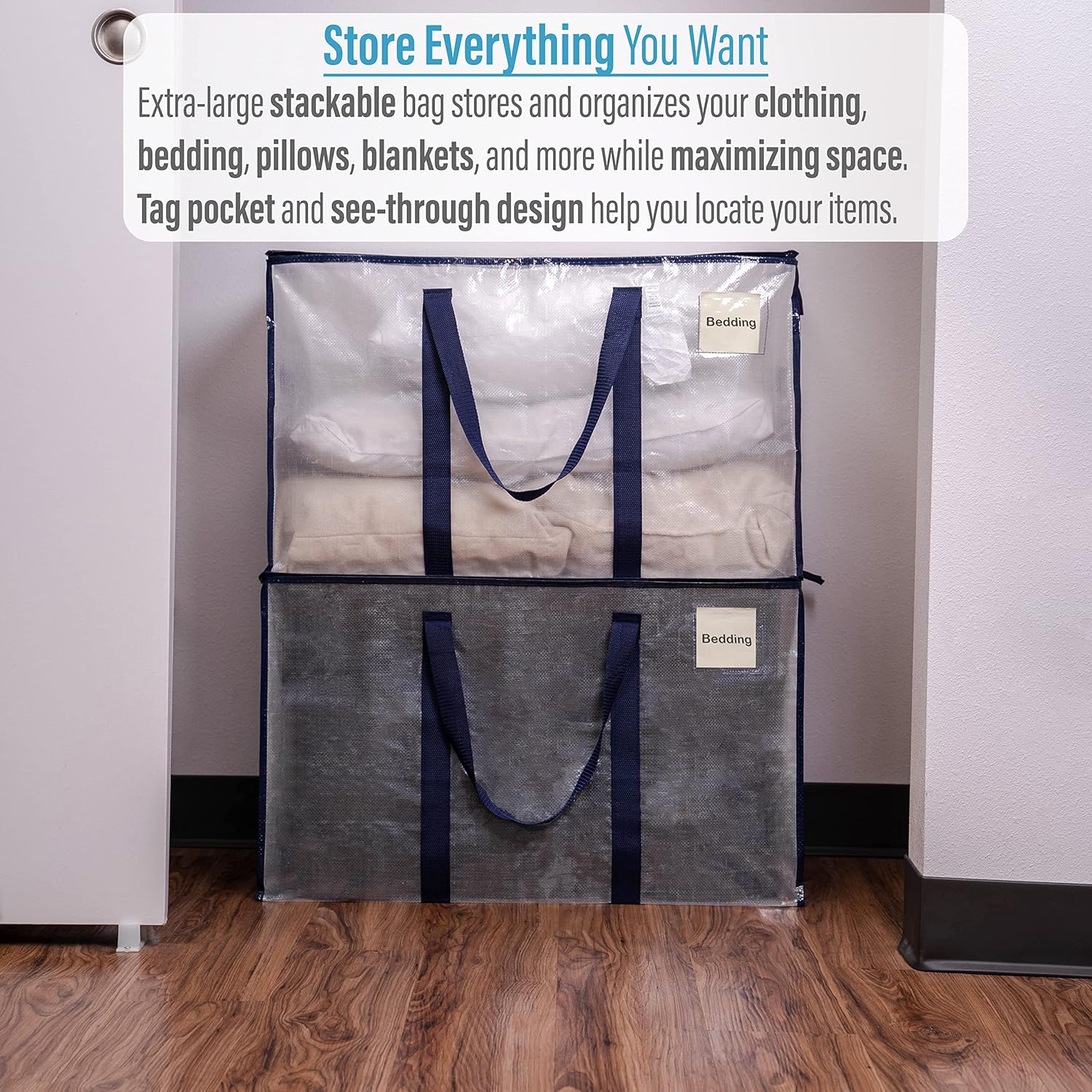 12 Pack Heavy-Duty Moving Bags with Backpack Straps and Label Pocket B7764