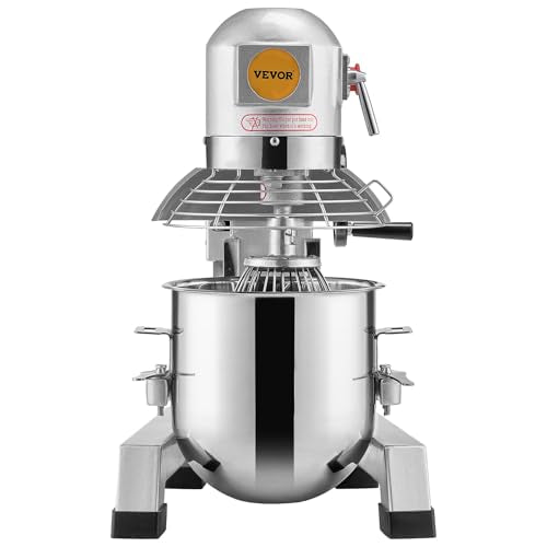 Commercial Food Mixer 10Qt Stainless Steel Bowl, 450W Stand Mixer with 3 Speeds U88115