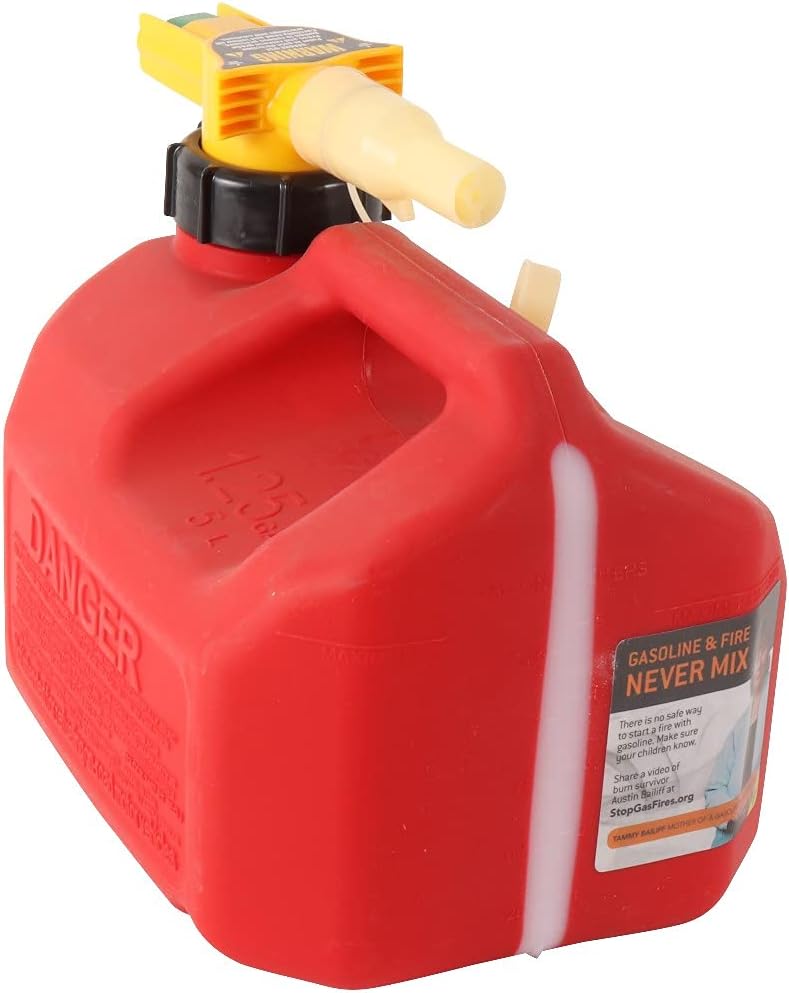 1.25-Gallon Poly Gas Can, Red K449973