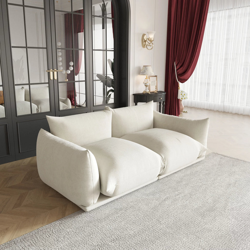 Convertible Modular Sectional Sofa Chenille 2-Seat for Living Room, Beige H4229