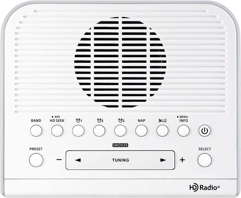 HD AM/FM Digital Tuning Clock Radio with USB Charging, White Z87823
