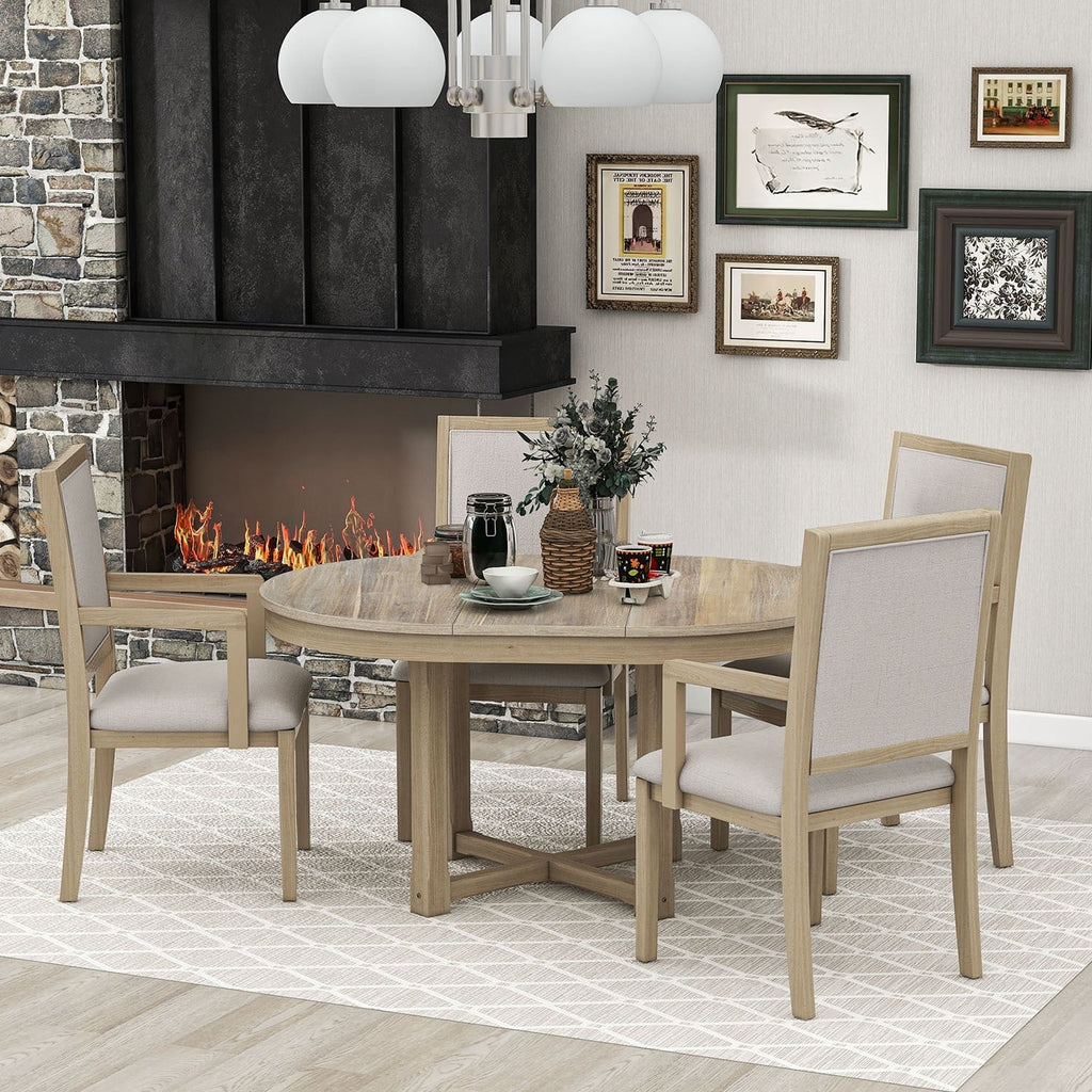 Extendable Wood Dining Table Set, 5-Piece T476437