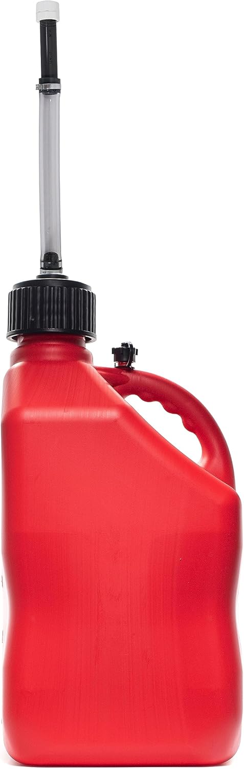 5.5-Gallon Square Motorsport Container (2 Pack) Red with 14" Deluxe Filler Hose H61862