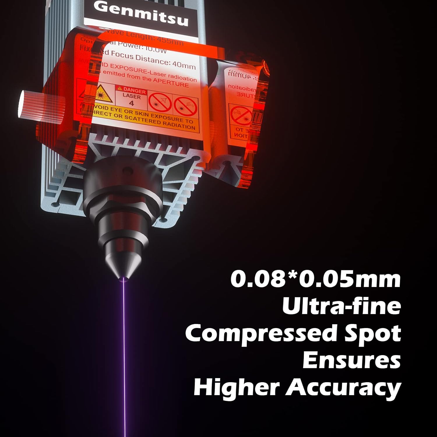 10W Compressed Spot Laser Module with Air Assist Nozzle M6186