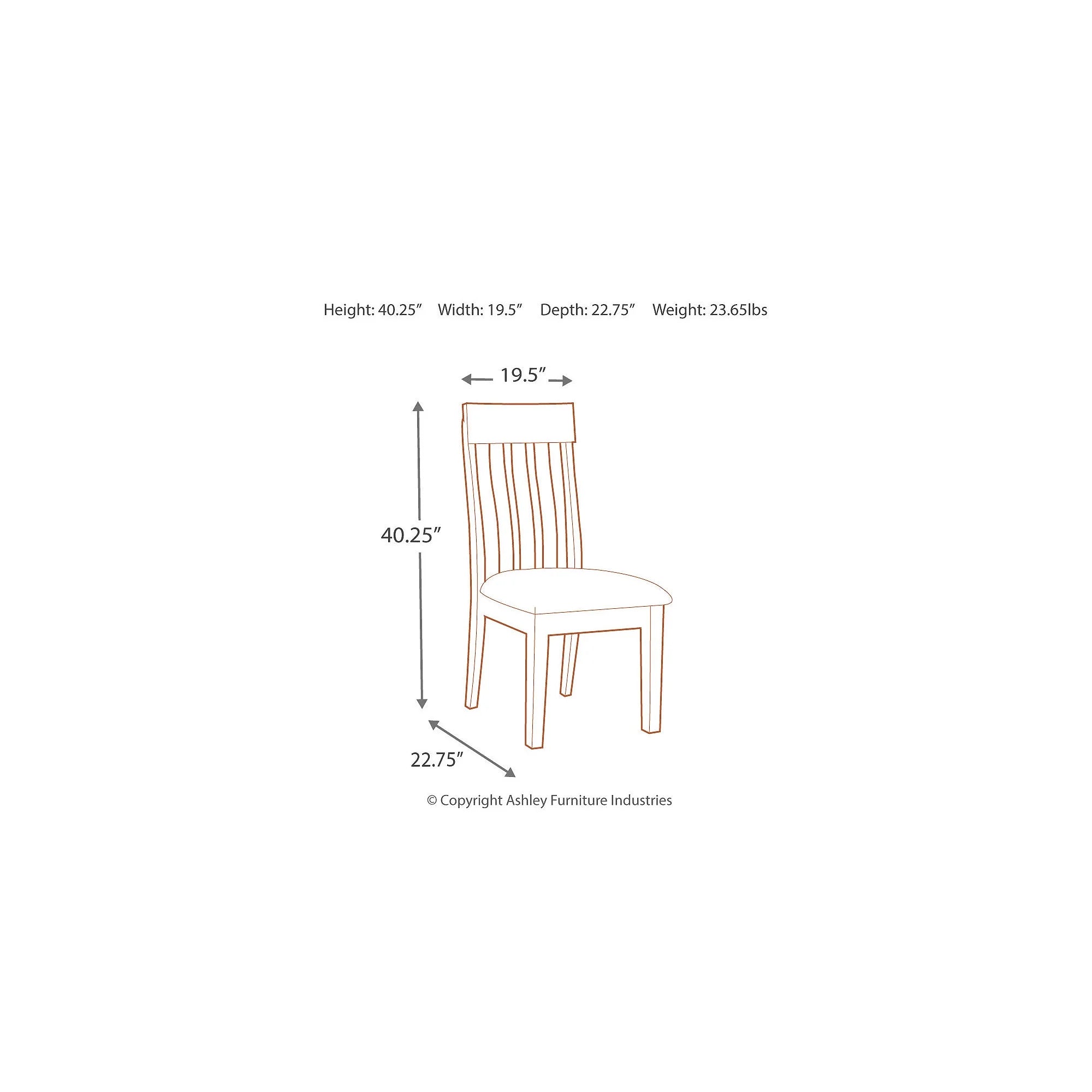 Rake Back Dining Room Chair, Set of 2, Brown K7078