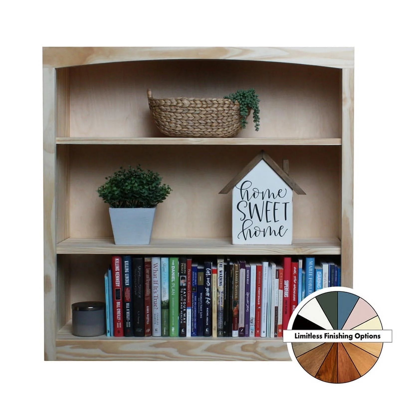 Natural Pine Wood Bookcase 36" x 36" B121174