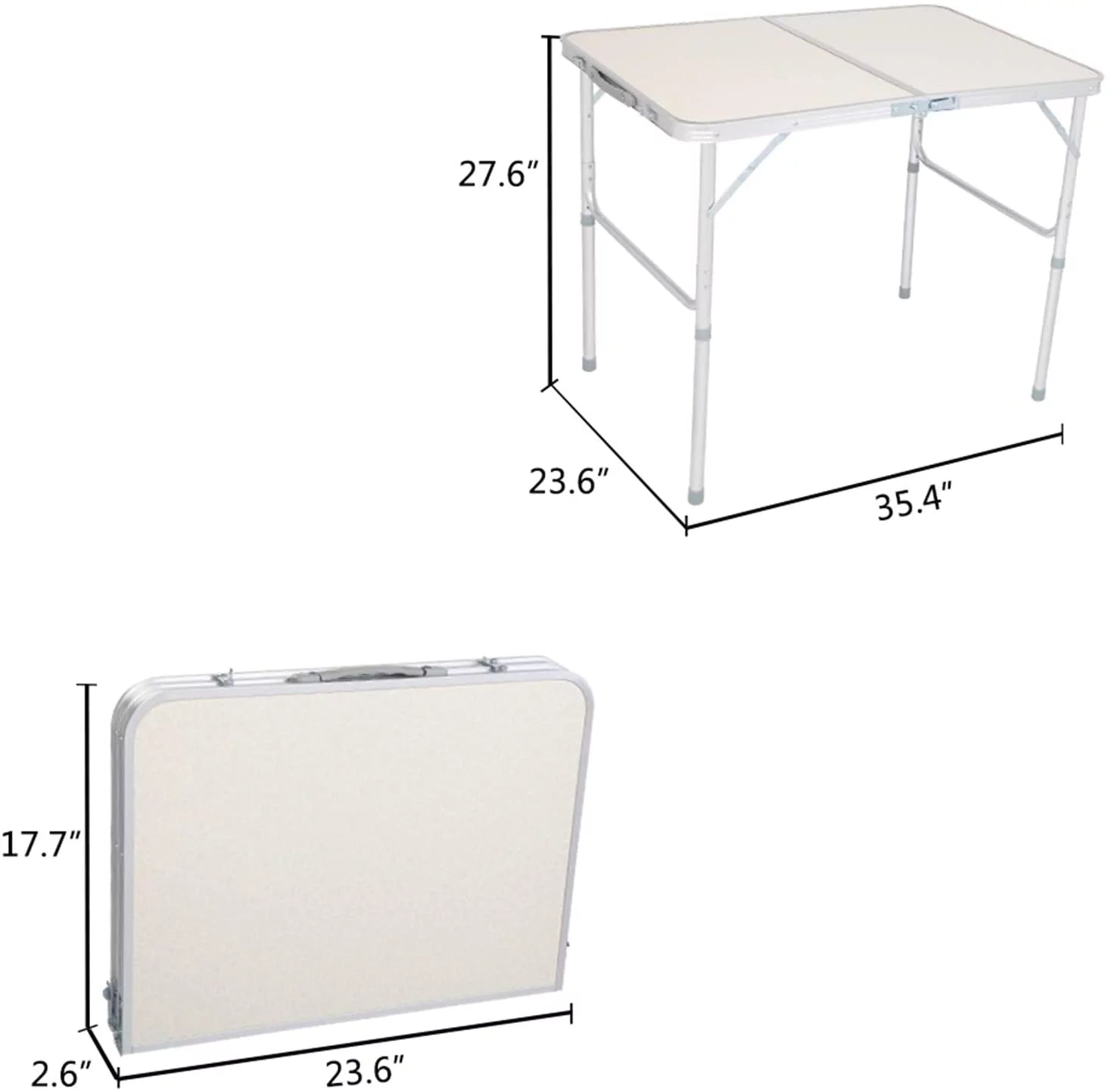 Aluminum Folding Camping Table, Height Adjustable Portable Outdoor Card Table Q337187
