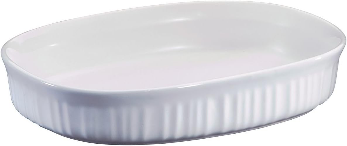 Corning Ware "French White" (1.5 Qt.) Oval Casserole Baking Dish (F-6-B)