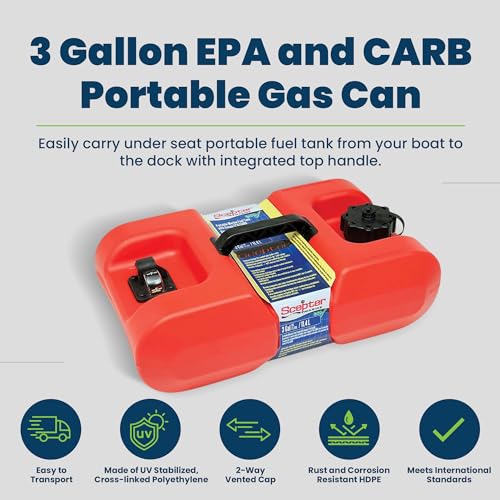 Rectangular 9 Gallon Low Profile Marine Fuel Tank for Outboard Engine Boats V80913