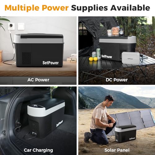 12V Portable Car Refrigerator 16 Quart Electric Cooler for Camping and Travel D18403