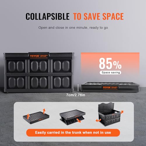 Collapsible Storage Bins with Lids, 3 Pack Stackable Folding Containers F55965