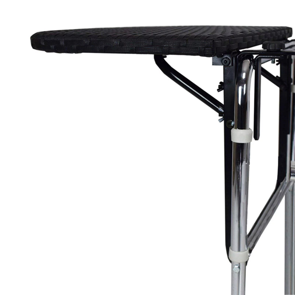 Wicker and Metal Foldable Balcony Table with Adjustable Clamps S4397