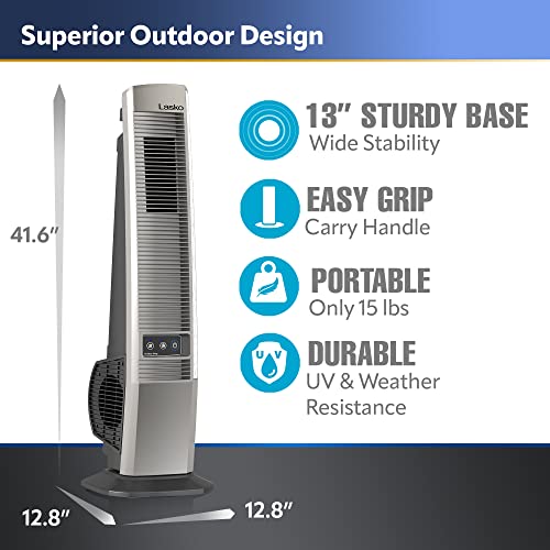 42" Portable Outdoor Tower Fan with Bluetooth, 4 Speeds, Night Mode S341