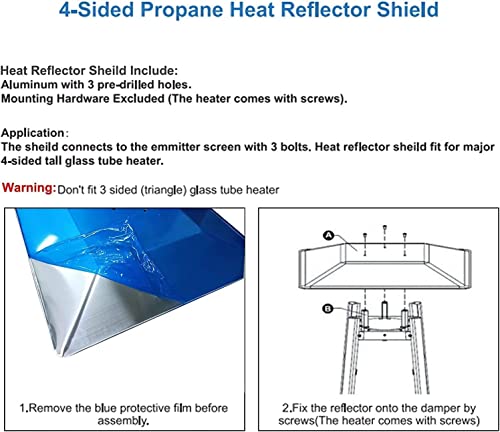 Aluminum Patio Heater Reflector Shield, 4 Sided Replacement Part P689735