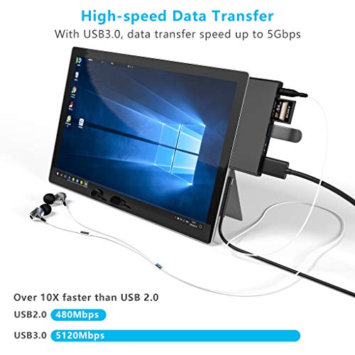 7-in-2 USB-C Docking Station for Surface Go with 4K HDMI, USB 3.0, SD Card Slot S48329