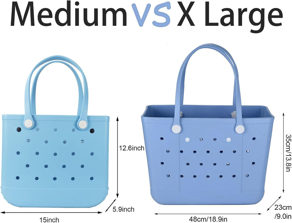 Large Rubber Beach Bag Waterproof Sandproof Tote V8494