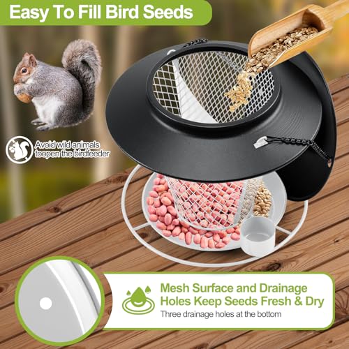 Metal Wild Bird Feeder Hanging Outdoors Squirrel Proof Red U33228