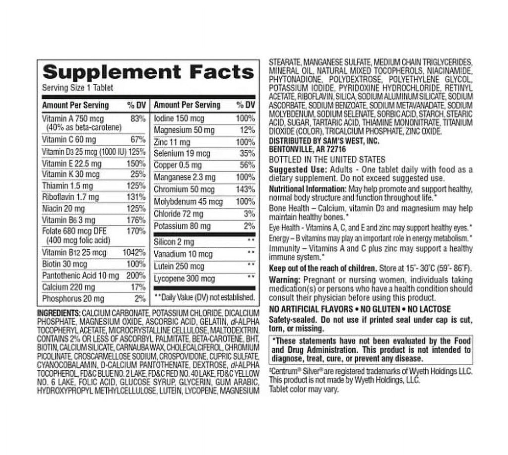Multivitamin for Adults 50+ (400 ct.) I21401