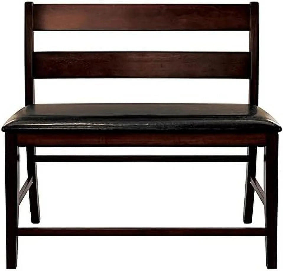 Wood Counter Height Dining Bench with Back in Cherry Q337