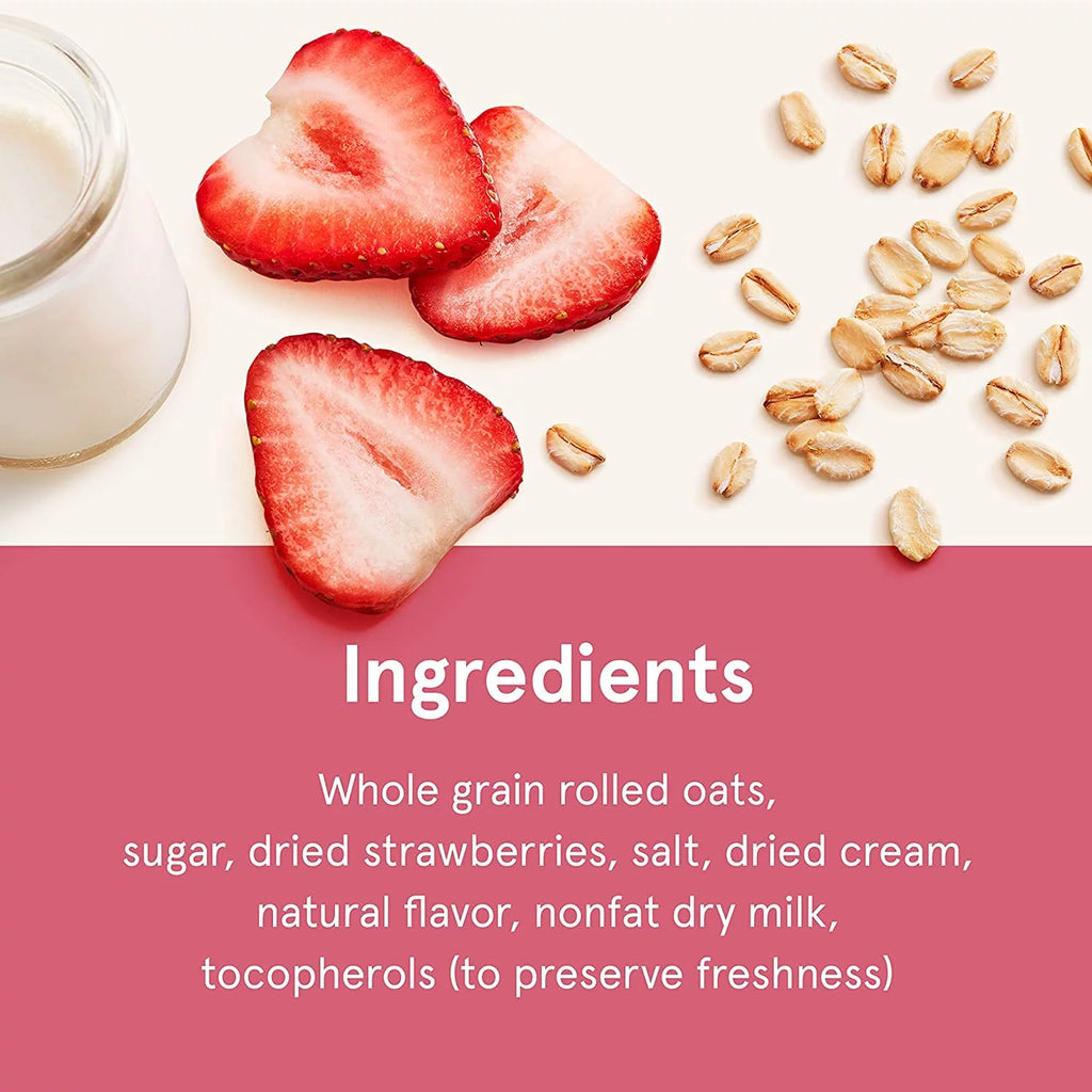 Instant Oatmeal, Strawberries & Cream, 1.05 oz, Pack of 44 E2107