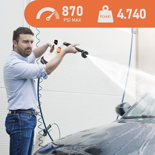 Cordless Pressure Washer with Foam Cannon, 6-in-1 Nozzle, Portable for Car Cleaning U49728